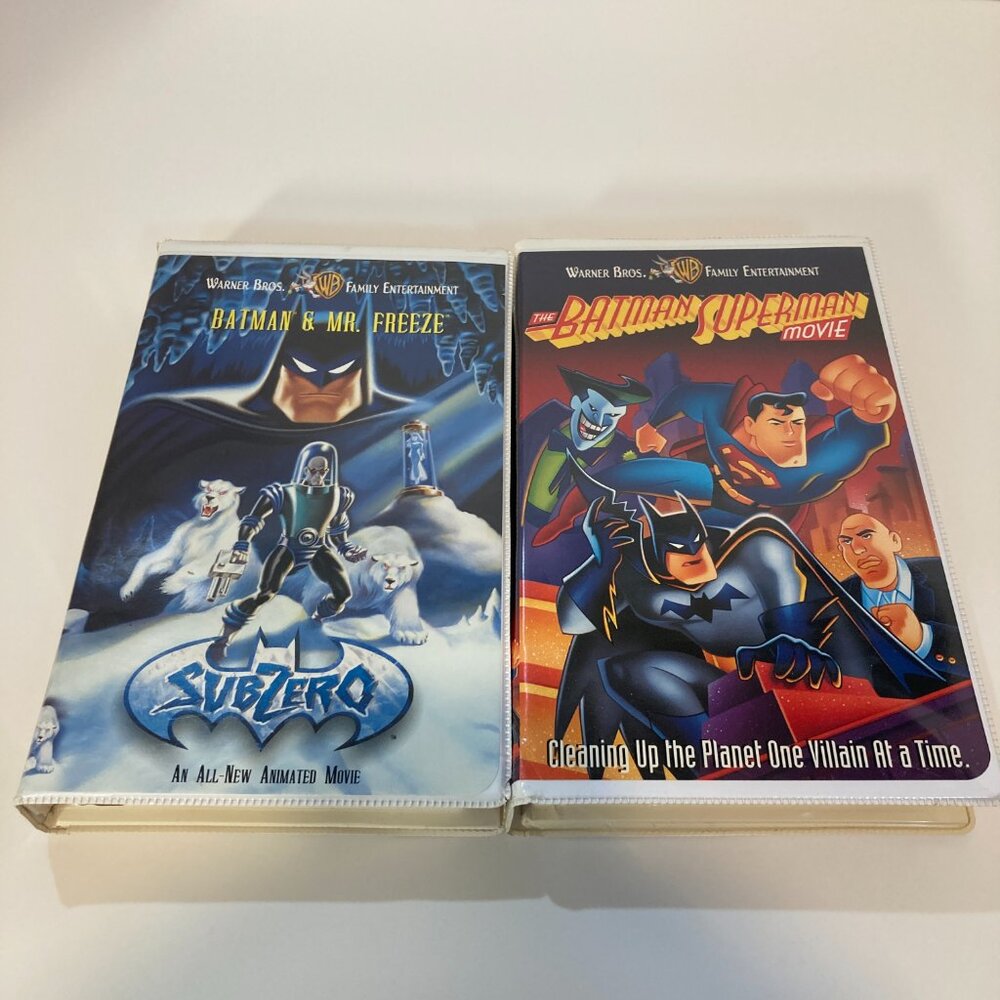 Batman VHS Lot of 2 Batman Superman Movie Mr Freeze SubZero 90s DC Comics